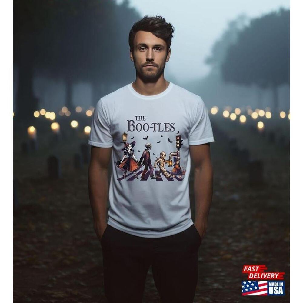 Bootles Halloween Beatles Abbey Road Spooky Rock Graphic T-Shirt